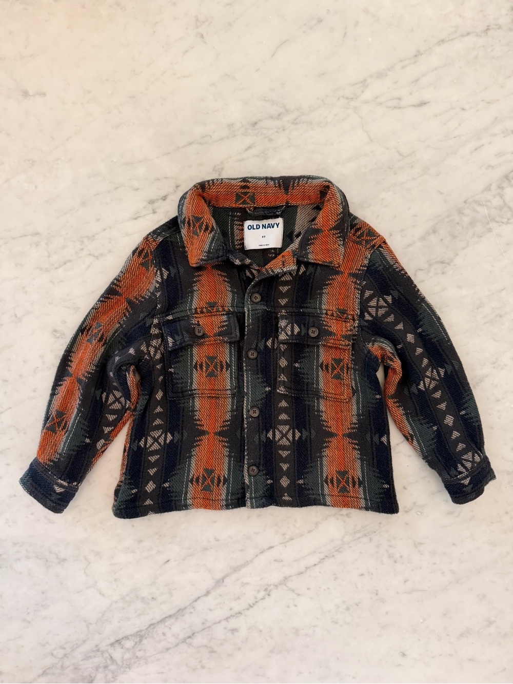 Toddler Boy Western Style Shirt Jacket / Over- Shirt - Thick Button Up Shirt